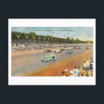 Indy 500 Vintage Postcard<br><div class="desc">This postcard is a reproduction of a vintage Indianapolis,  Indiana,  postcard showing the annual Indy 500 auto race at the Indianapolis Motor Speedway.</div>