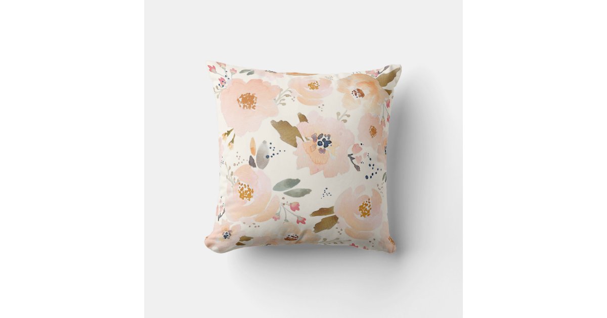Indy Bloom Peachy Baby Floral Pillow | Zazzle