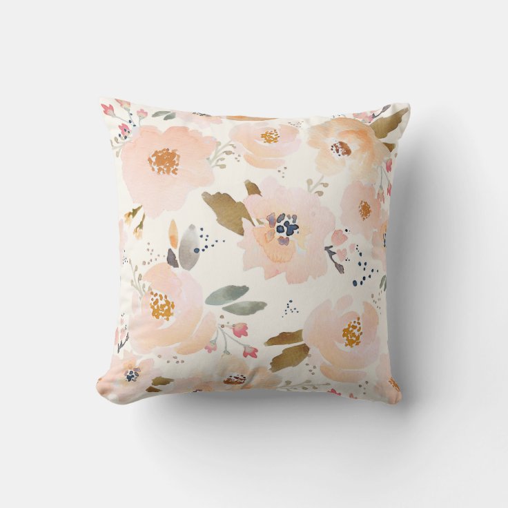 Indy Bloom Peachy Baby Floral Pillow | Zazzle