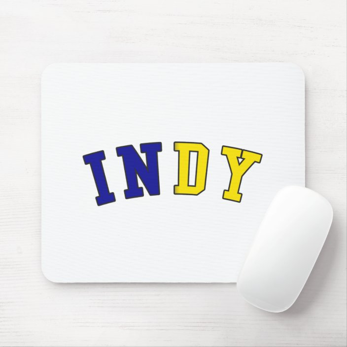 Indy in Indiana State Flag Colors Mouse Pad