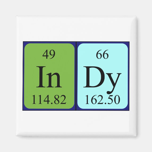 Indy periodic table name magnet (Front)