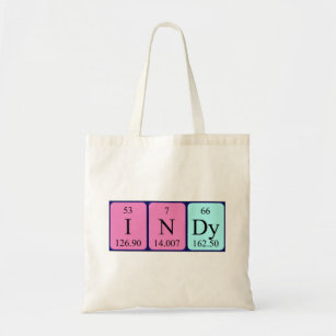 Indy periodic table name tote bag