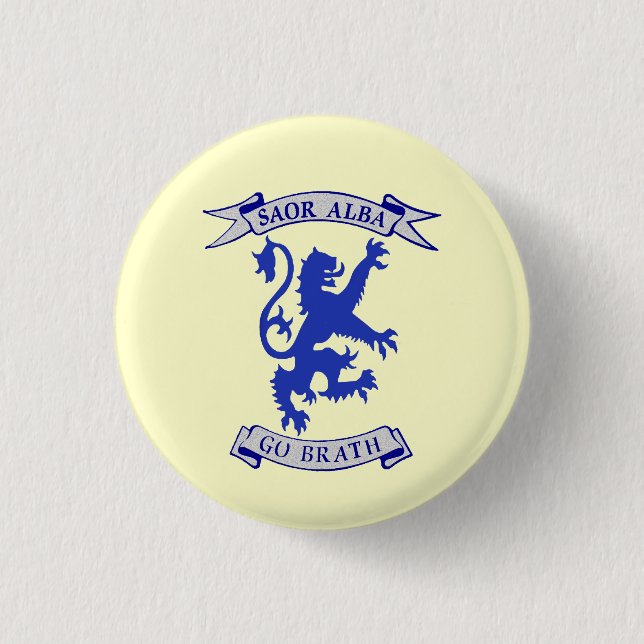 Indy Scottish Lion Rampant Gaelic Badge Button (Front)