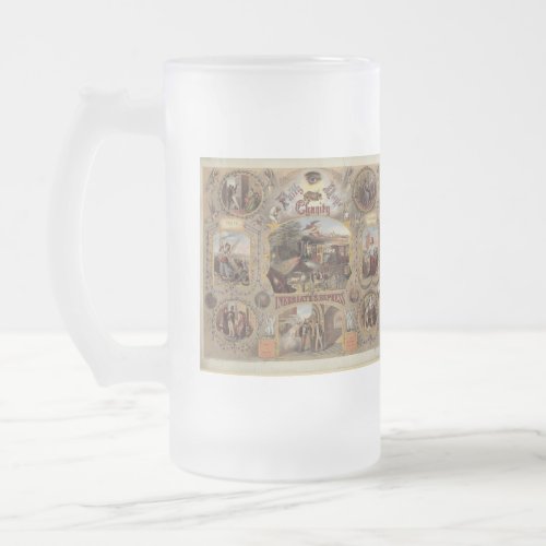 Inebriates Express Vintage Americana Temperance Frosted Glass Beer Mug