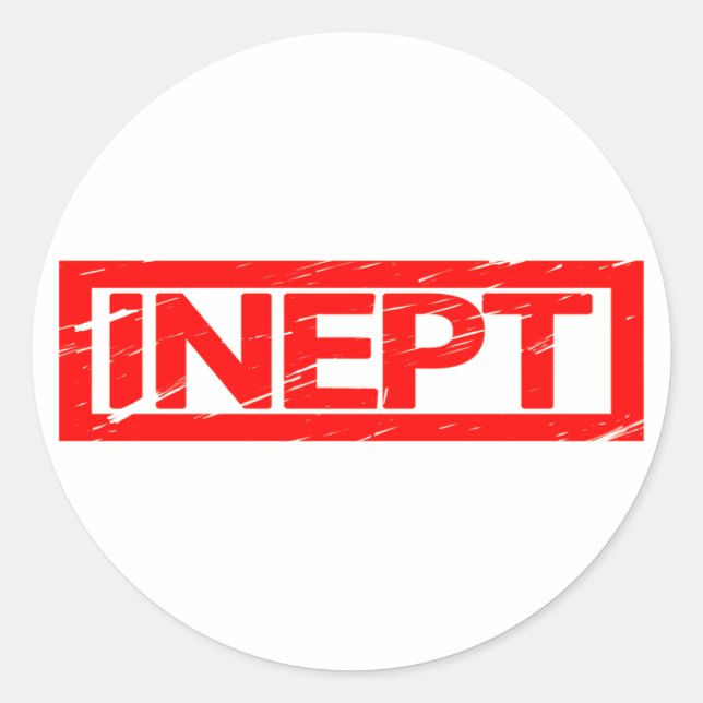 Inept Stamp Classic Round Sticker (Front)