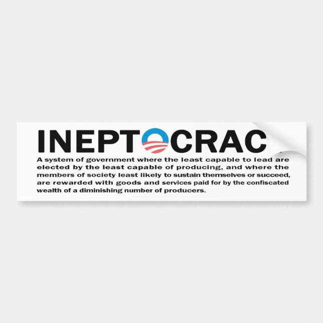 Ineptocracy Bumper Sticker (Front)