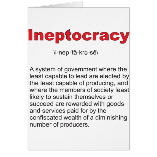 Ineptocracy Crazy system of government Cards (Front)