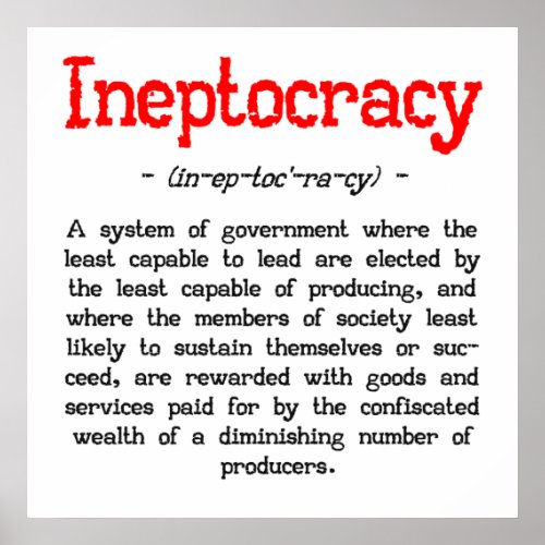 Ineptocracy Definition Poster 24x24