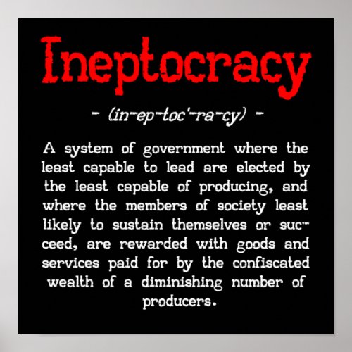 Ineptocracy Definition Poster small 16X16