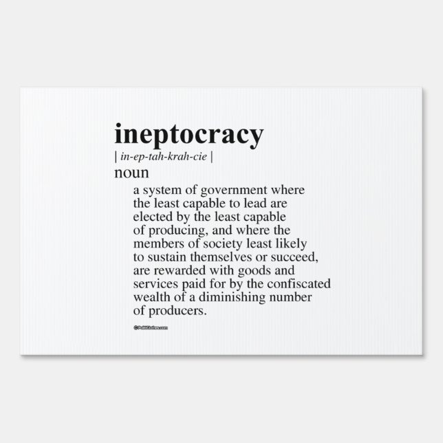 INEPTOCRACY YARD SIGN (Front)