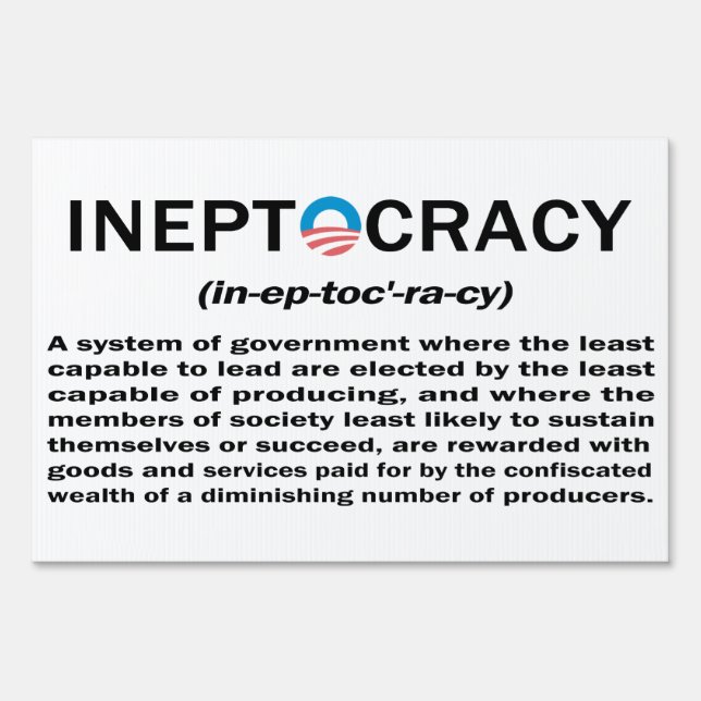Ineptocracy Yard Sign (Front)