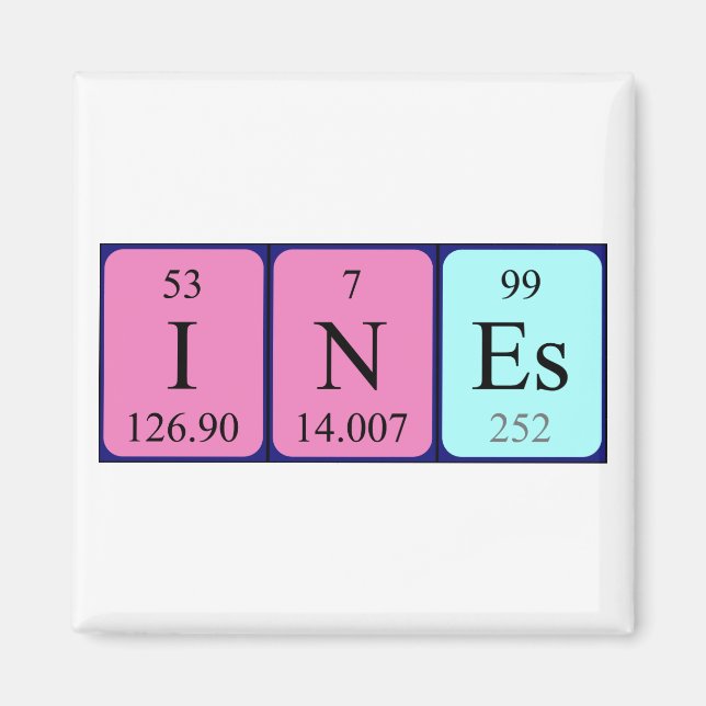 Ines periodic table name magnet (Front)