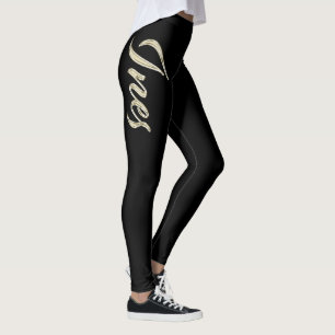 Ines white gold handwriting faucet leggings