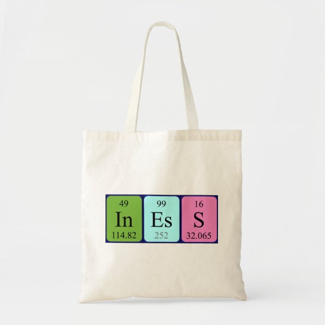 Iness periodic table name tote bag (Front)