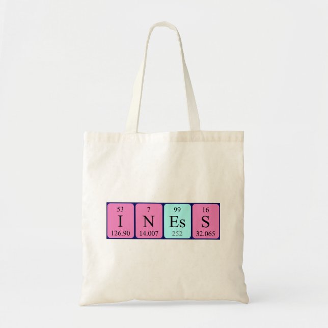 Iness periodic table name tote bag (Front)