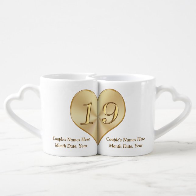 Inexpensive 19th Wedding Anniversary Gifts Mugs (Back Nesting)