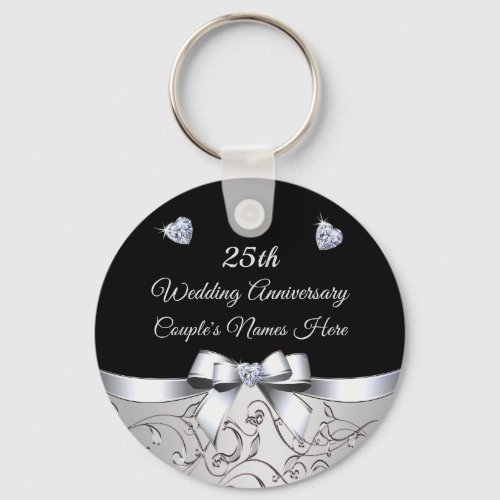 Inexpensive 25th Wedding Anniversary Party Favors Keychain