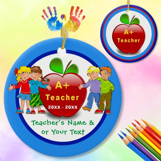 inexpensive 2 Sided Teacher Ornaments Personalized (Personalized teacher gifts. Teacher appreciation gifts. Teacher gift personalized. Thank You Teacher)