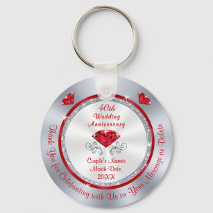 Inexpensive, 40th Anniversary Party Favors Keychain