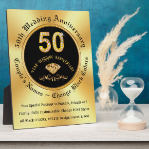 Inexpensive 50th wedding anniversary gifts, Custom Plaque