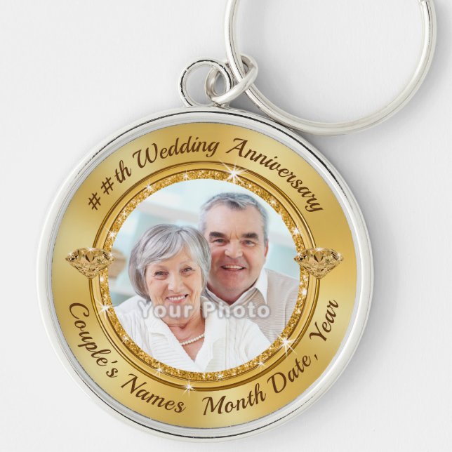 Inexpensive Anniversary Gifts for Her and Him Keychain (Front)