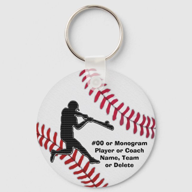 Inexpensive Baseball Team Gift Ideas for Players Keychain (Front)