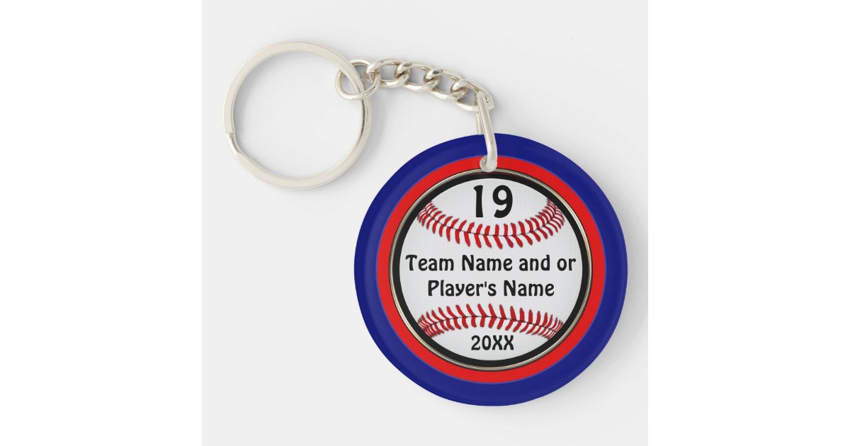 Inexpensive Baseball Team Gifts PERSONALIZED Keychain Zazzle