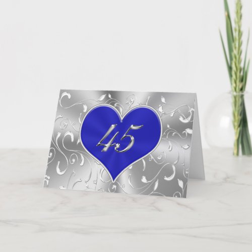 Inexpensive Blue 45th Wedding Anniversary Cards