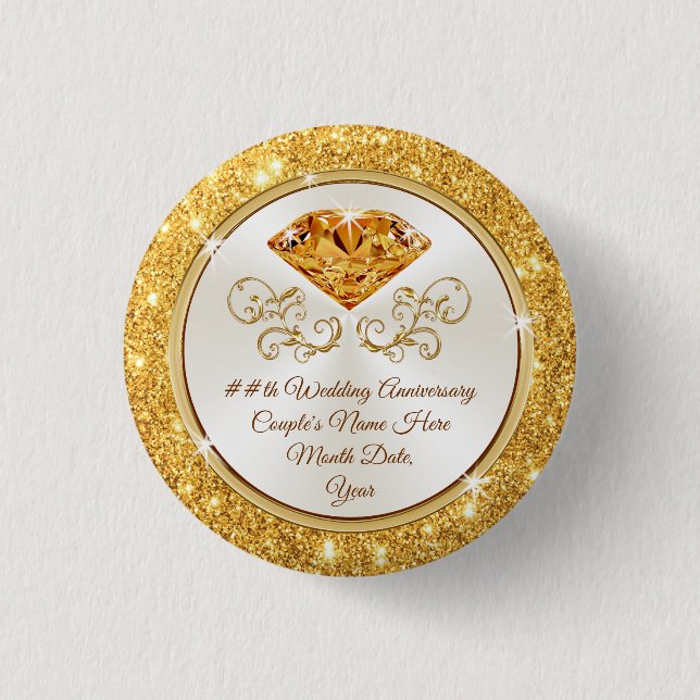 Inexpensive Citrine 13th Anniversary Favors Pins (Front)