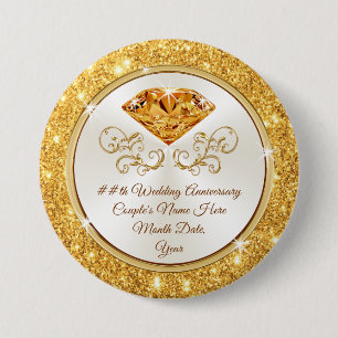 Inexpensive Citrine Anniversary Pins, Personalized Button