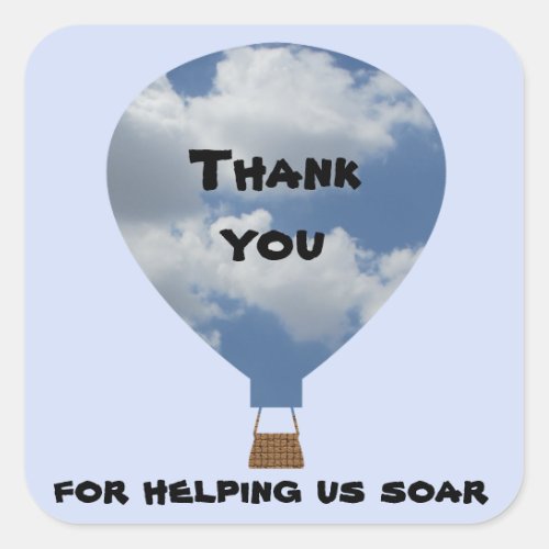 Inexpensive Employee Appreciation Hot Air Balloon Square Sticker