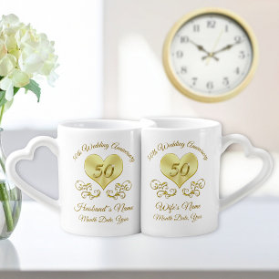 Inexpensive Gifts for 50th Wedding Anniversary Coffee Mug Set