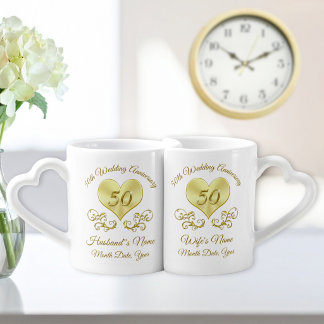 Inexpensive Gifts for 50th Wedding Anniversary Coffee Mug Set