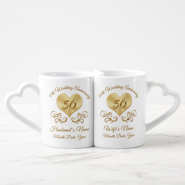 Inexpensive Gifts for 50th Wedding Anniversary Coffee Mug Set (Front Nesting)