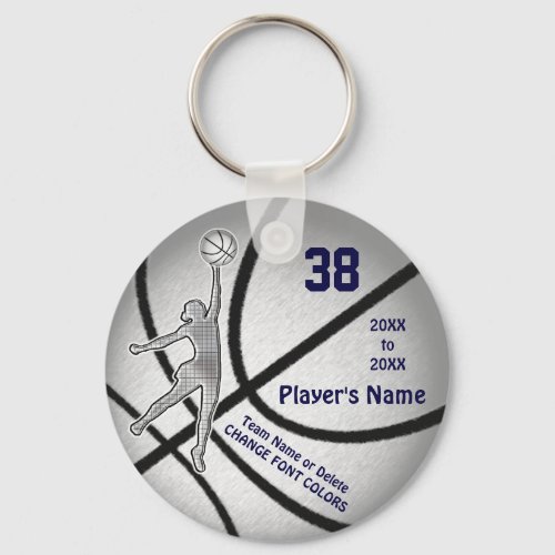 Inexpensive Girls Basketball Gifts 4 Text Boxes Keychain