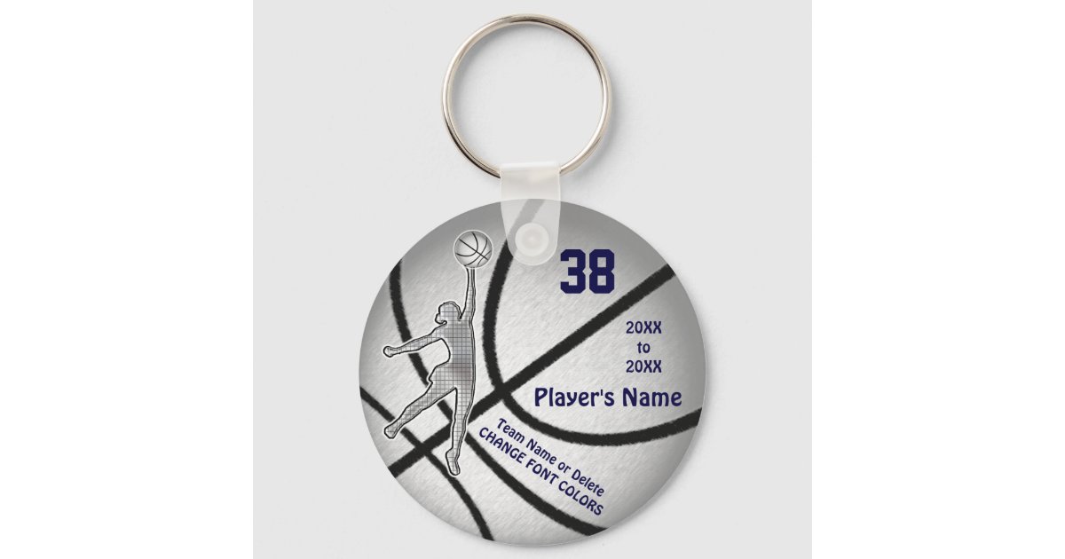 Inexpensive Girls Basketball Gifts, 4 Text Boxes Keychain