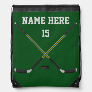 Inexpensive Hockey Backpacks, Your Text, Colors Drawstring Bag