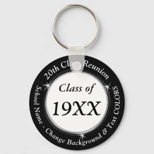Inexpensive Personalized 20th High School Reunion Keychain