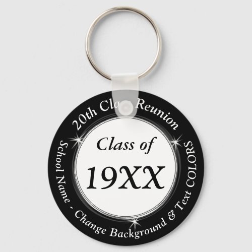 Inexpensive Personalized 20th High School Reunion Keychain
