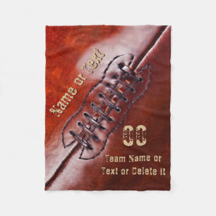 Inexpensive Personalized Football Blanket, 3 Text