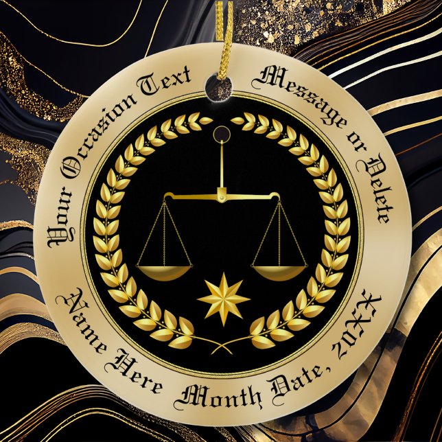 Inexpensive Personalized Lawyer Ornaments, Ceramic Ornament (Attorney Christmas Ornament. Cheap Attorney Gifts. Attorney graduation gifts or attorney party favor)