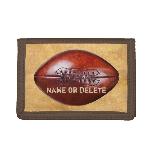 Inexpensive Personalized Vintage Football Wallets (Front)