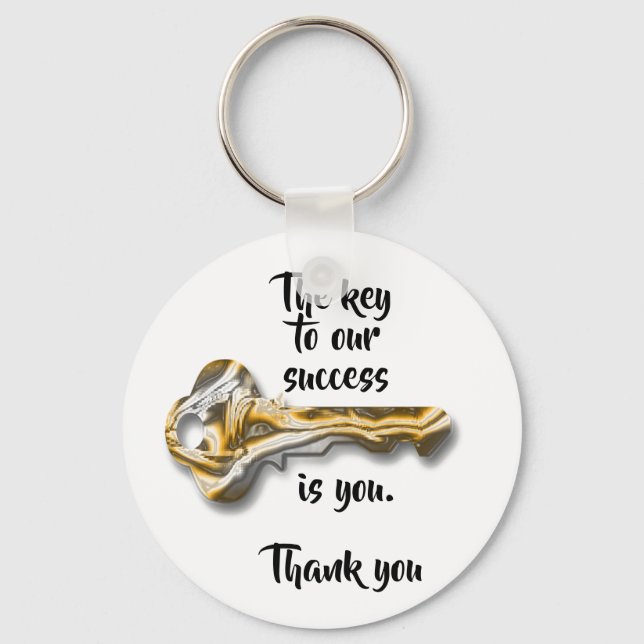 Inexpensive Promotional Thank You Business Success Keychain (Front)