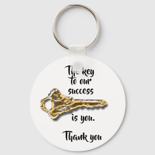 Inexpensive Promotional Thank You Business Success Keychain