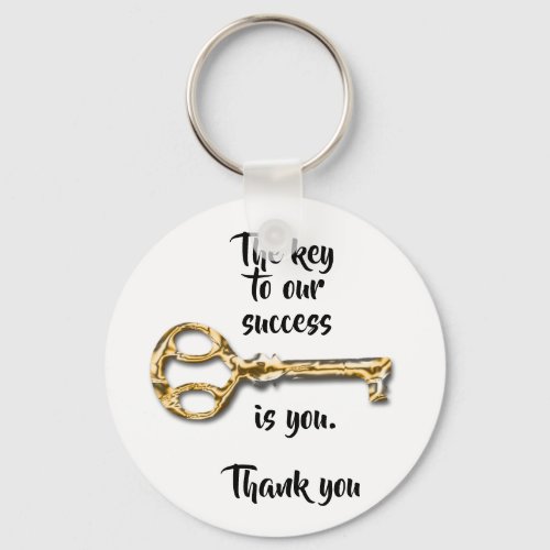 Inexpensive Promotional Thank You Business Success Keychain