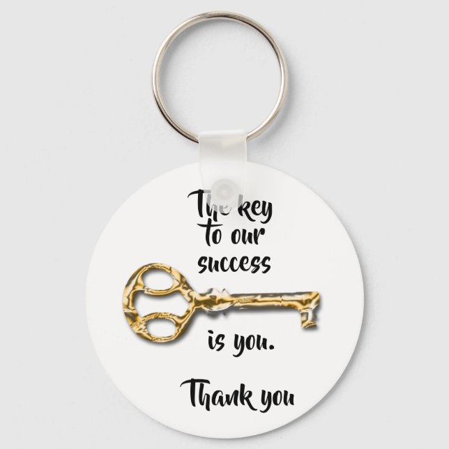 Inexpensive Promotional Thank You Business Success Keychain (Front)
