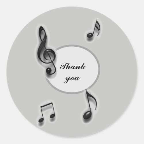Inexpensive Thank You Music Teacher Appreciation Classic Round Sticker