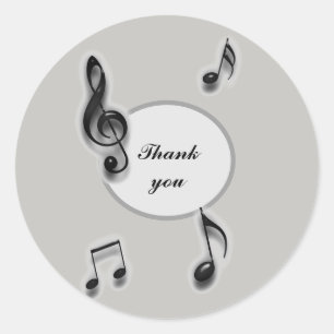 Inexpensive Thank You Music Teacher Appreciation Classic Round Sticker