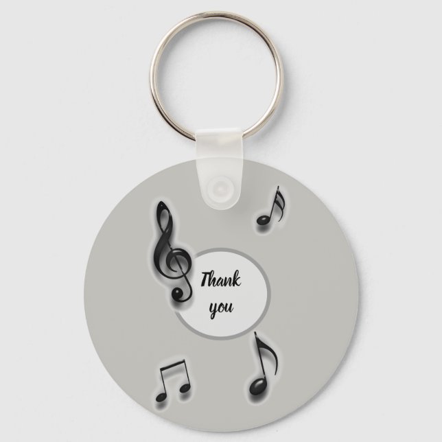 Inexpensive Thank You Music Teacher Appreciation Keychain (Front)