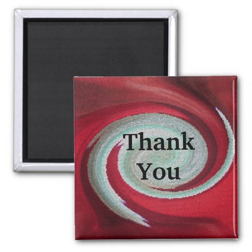 Inexpensive Thank You Token Bright Red Swirl Magnet